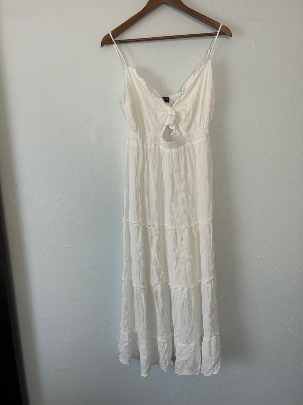 Justify White Tie-Front Maxi Sundress